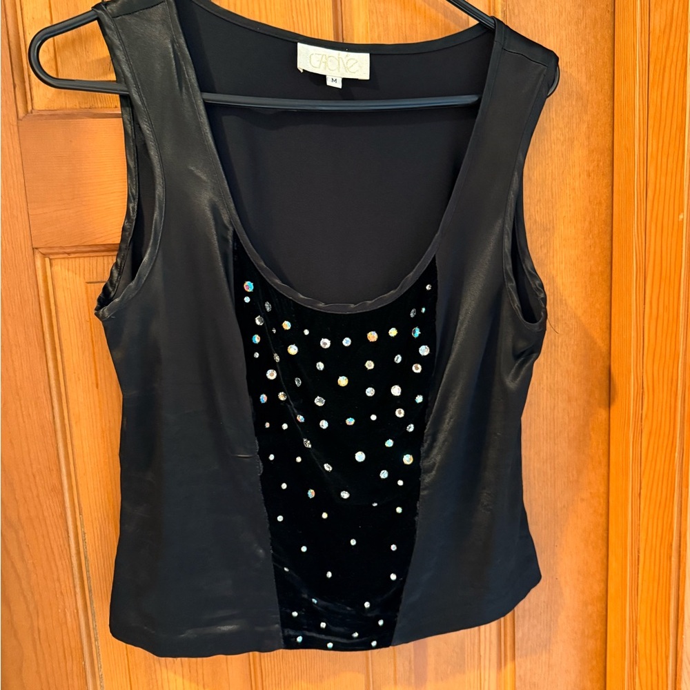 Cache Black Tank Top with Rhinestone Details - Picture 6 of 8